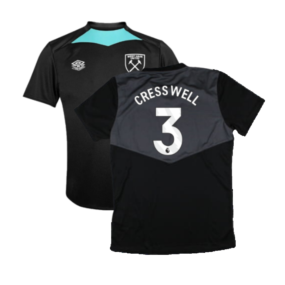 2024-2025 West Ham Training Jersey (Black) - Kids (Cresswell 3)