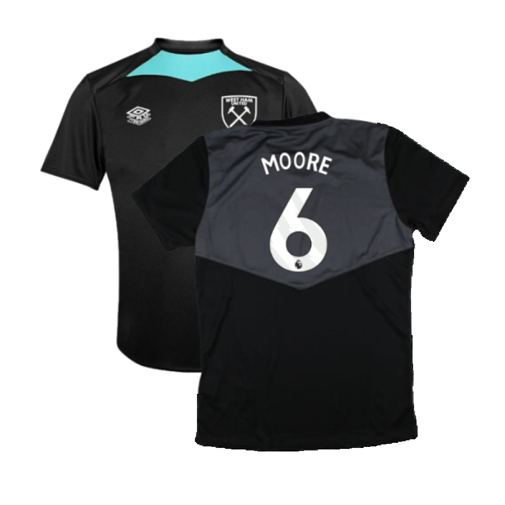 2024-2025 West Ham Training Jersey (Black) - Kids (Moore 6)