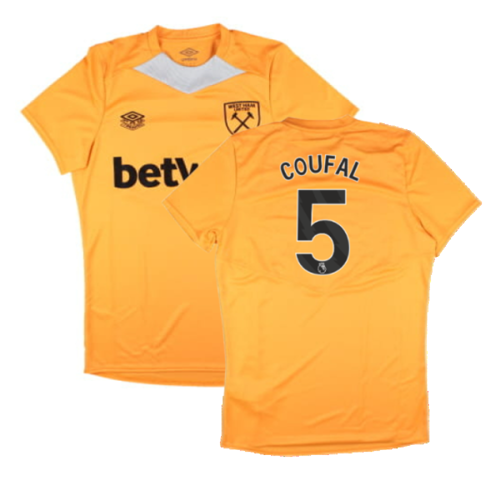 2024-2025 West Ham Training Jersey (Orange) (Coufal 5)