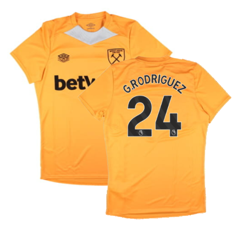 2024-2025 West Ham Training Jersey (Orange) (G.Rodriguez 24)