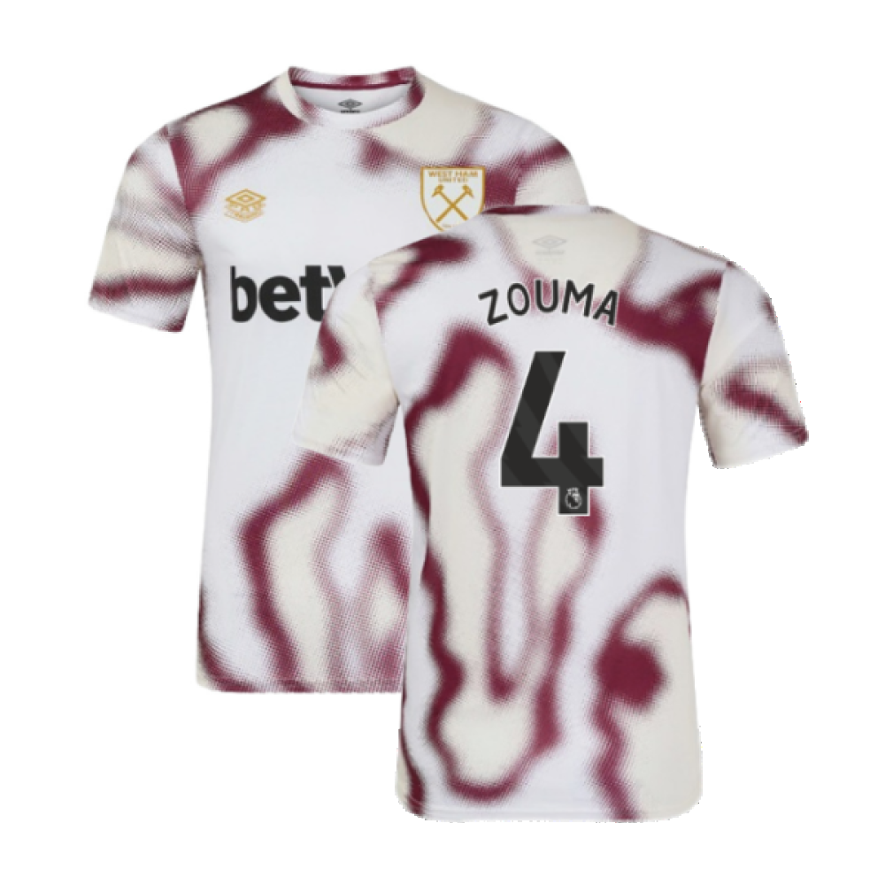 2024-2025 West Ham Warm Up Jersey (White) (Zouma 4)