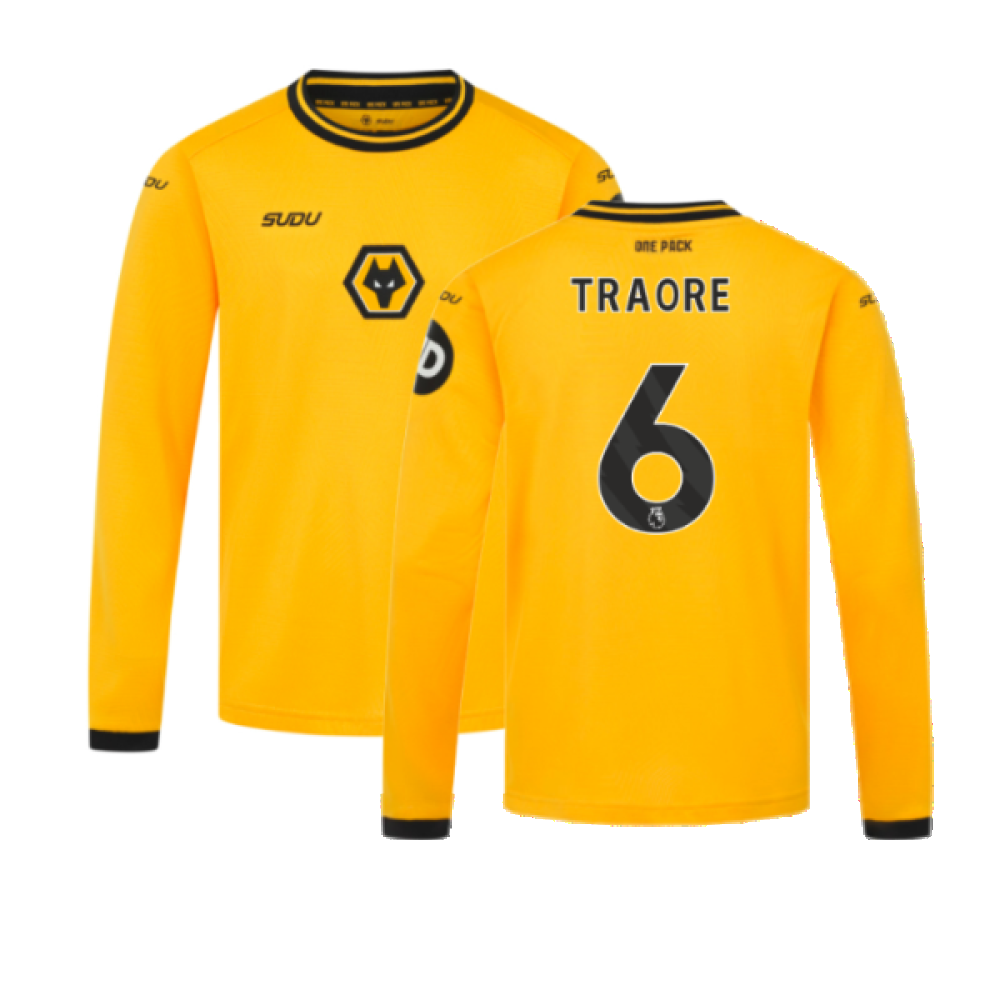 2024-2025 Wolves Long Sleeve Home Shirt (Kids) (Traore 6)