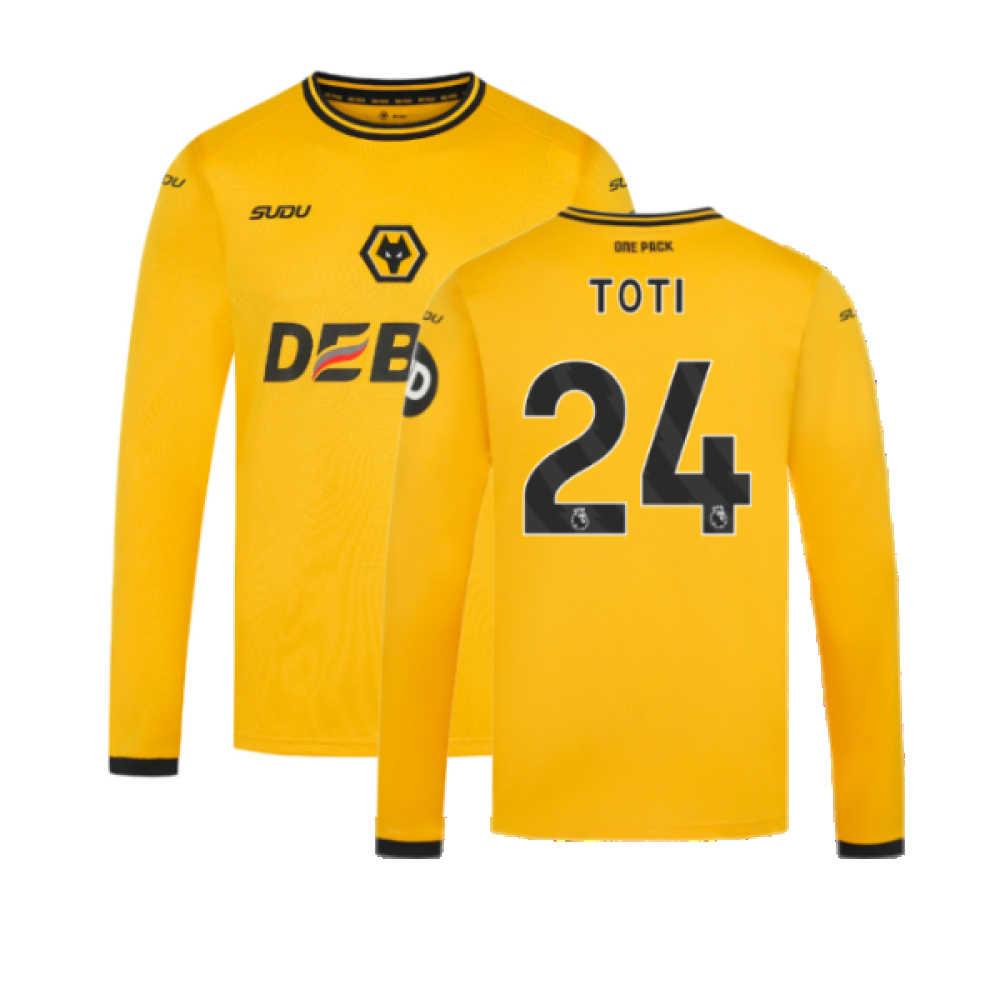 2024-2025 Wolves Long Sleeve Home Shirt (Toti 24)