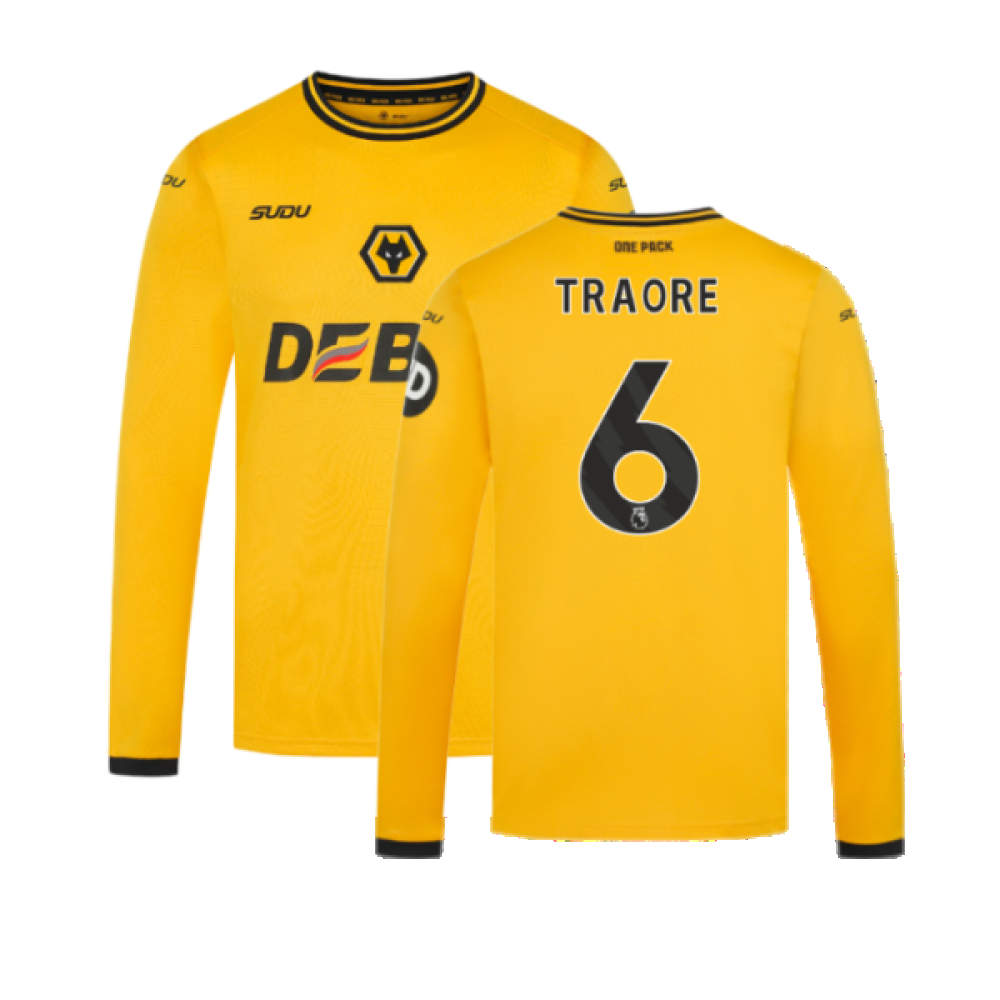 2024-2025 Wolves Long Sleeve Home Shirt (Traore 6)