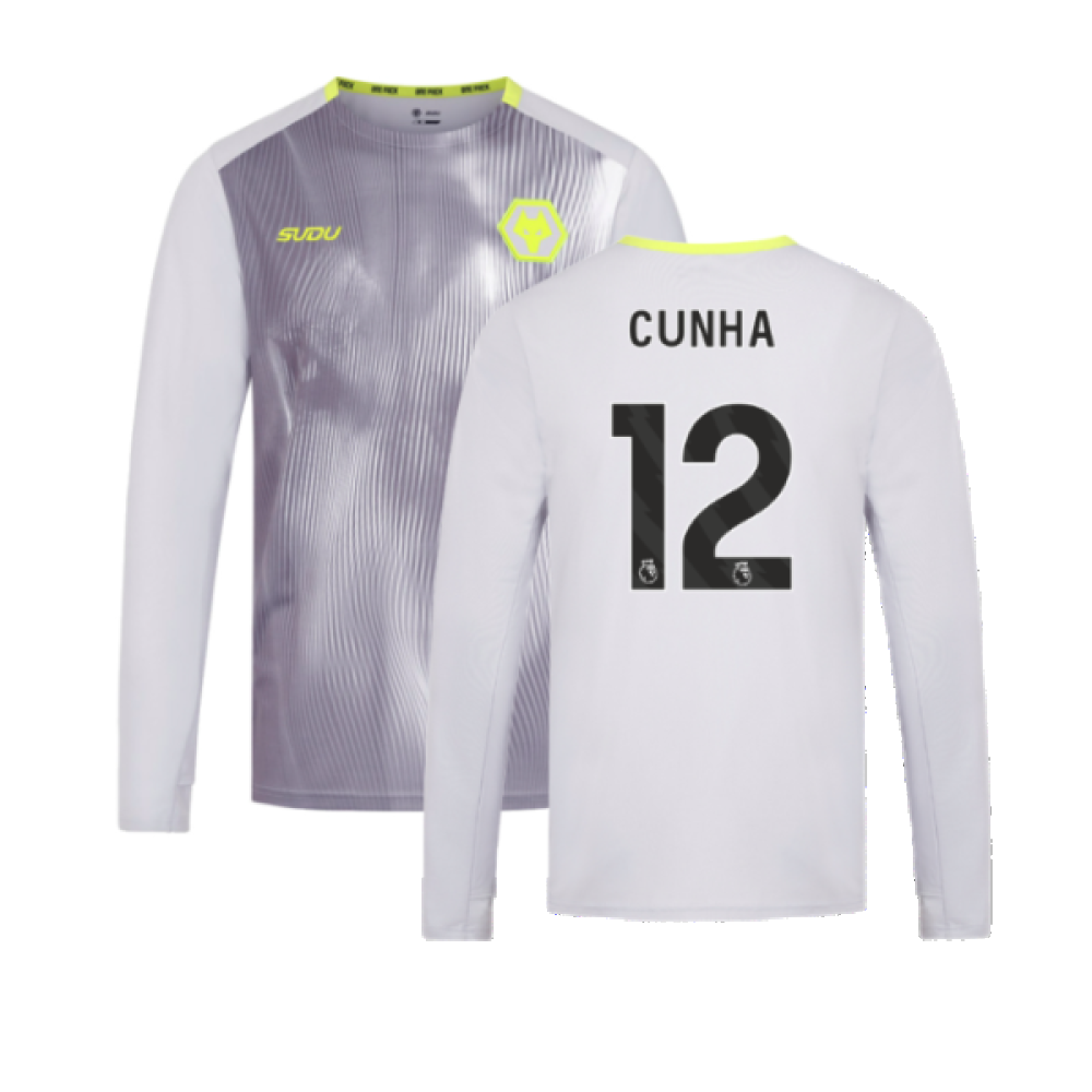 2024-2025 Wolves Players Training Long Sleeved Tee (Grey) (Cunha 12)