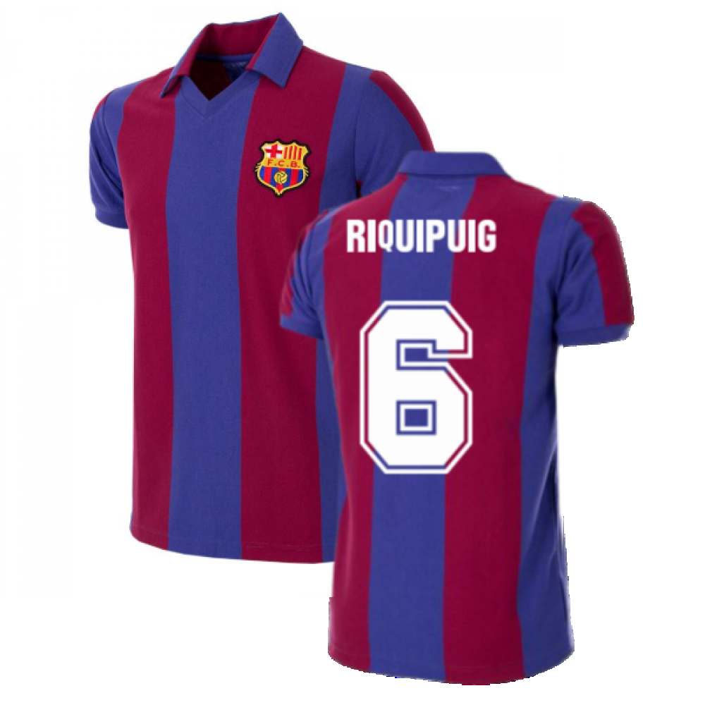 FC Barcelona 1980 - 81 Retro Football Shirt (RIQUI PUIG 6)