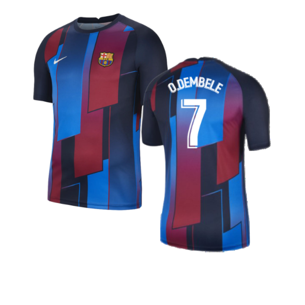 2021-2022 Barcelona Sleeveless Top (Red) (O.DEMBELE 7)