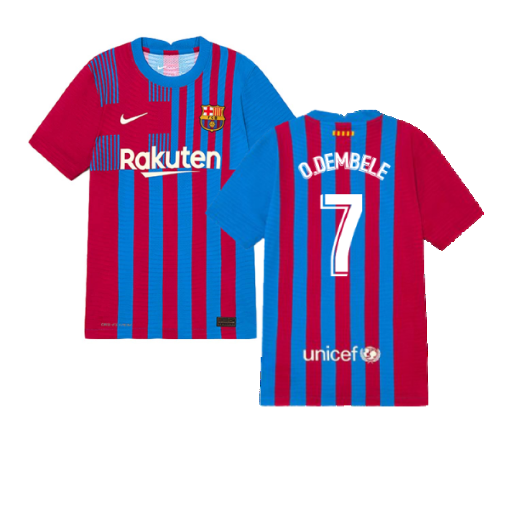 2021-2022 Barcelona Infants Home Kit (O.DEMBELE 7)