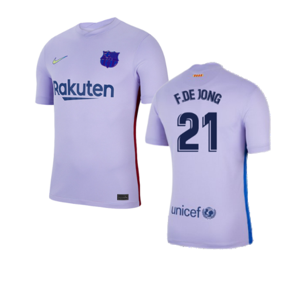 2021-2022 Barcelona Infants Away Kit (F.DE JONG 21)