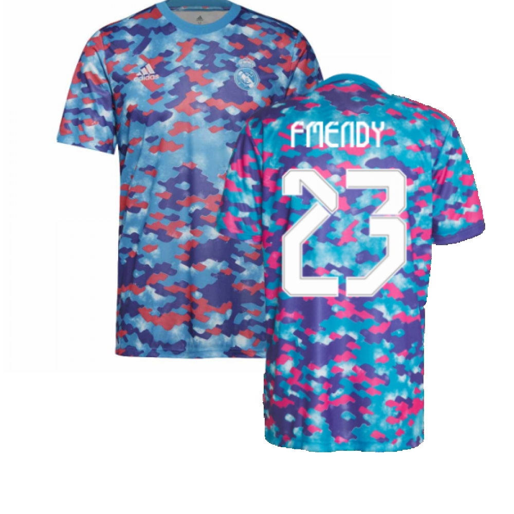 Real Madrid 2021-2022 Pre-Match Training Shirt (Pink) (F MENDY 23)