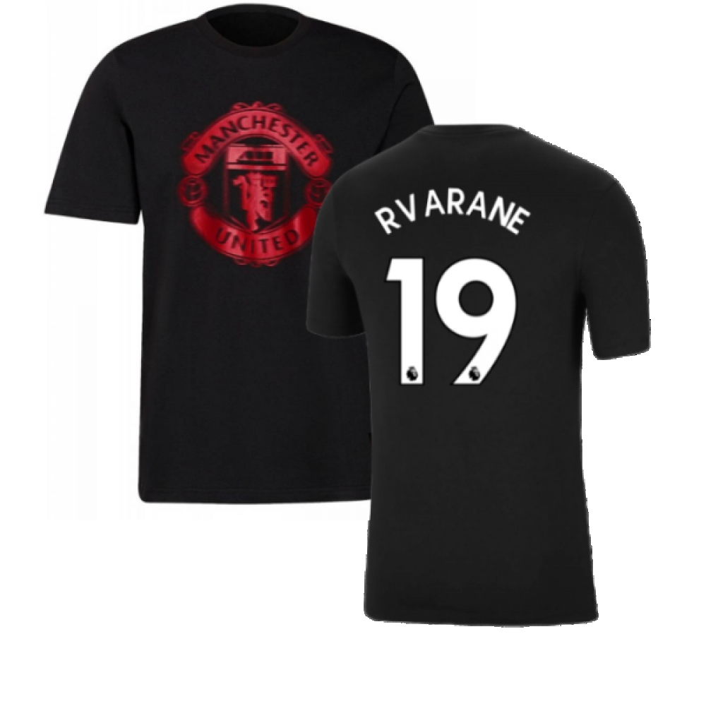 Man Utd 2021-2022 Tee (Black) (R VARANE 19)