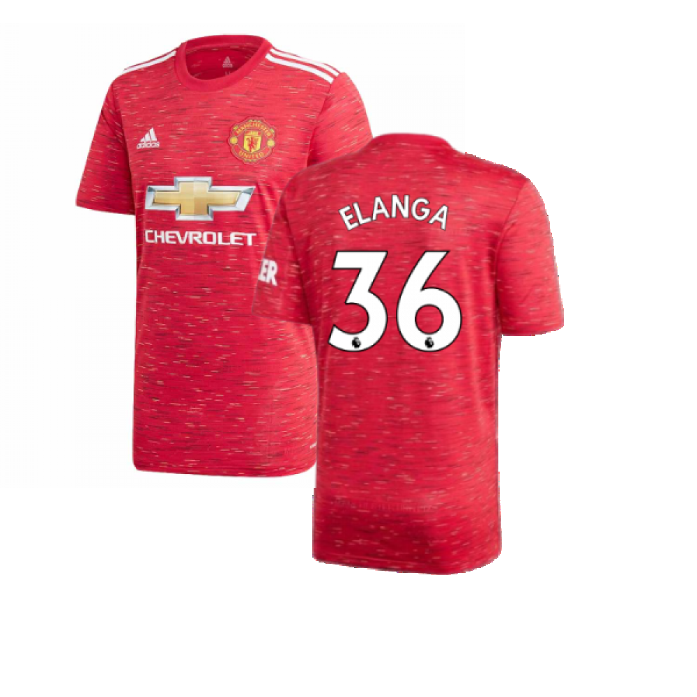 2020-2021 Man Utd Adidas Home Football Shirt (Elanga 36)