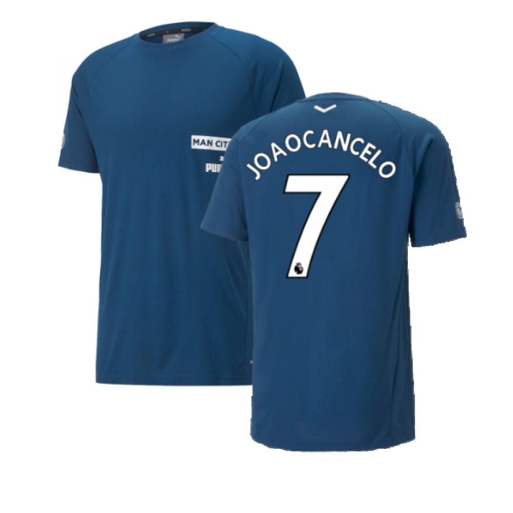 2022-2023 Man City Casuals Tee (Blue) (JOAO CANCELO 7)