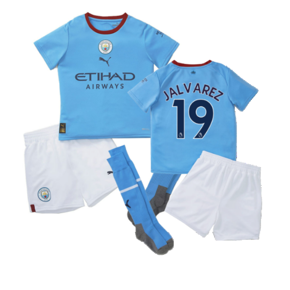 2022-2023 Man City Home Mini Kit (J ALVAREZ 19)