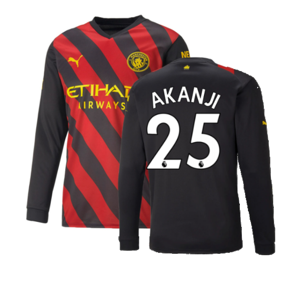 2022-2023 Man City Long Sleeve Away Shirt (AKANJI 25)