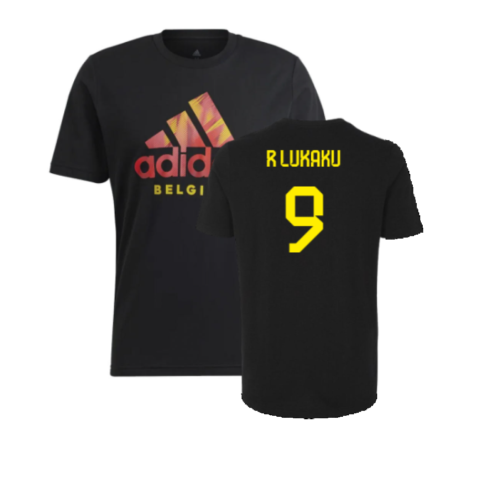 2022-2023 Belgium DNA Graphic Tee (Black) (R LUKAKU 9)