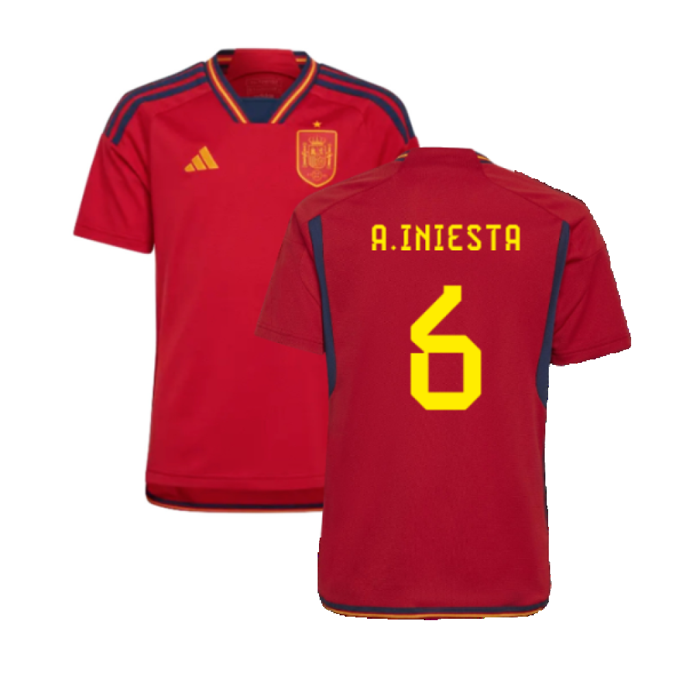 2022-2023 Spain Home Shirt (Kids) (A.Iniesta 6)