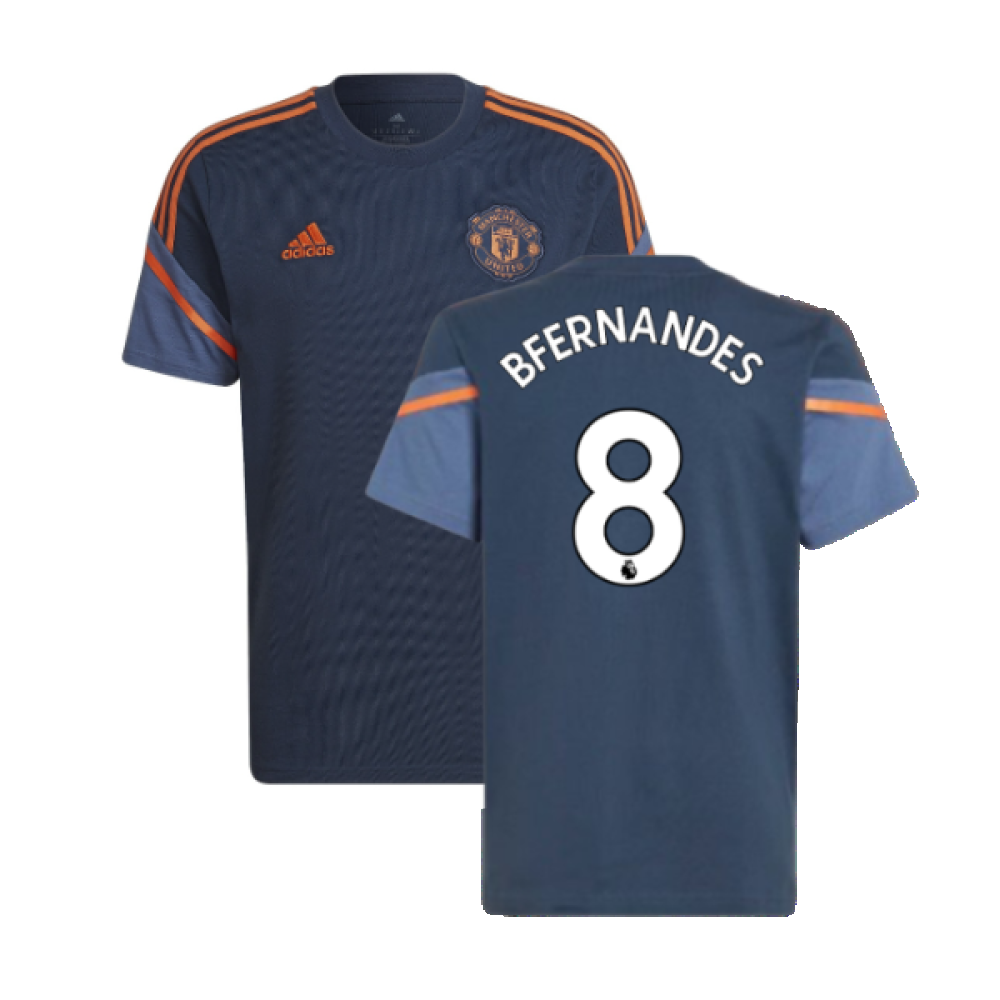 2022-2023 Man Utd Training Tee (Crew Navy) (B FERNANDES 8)