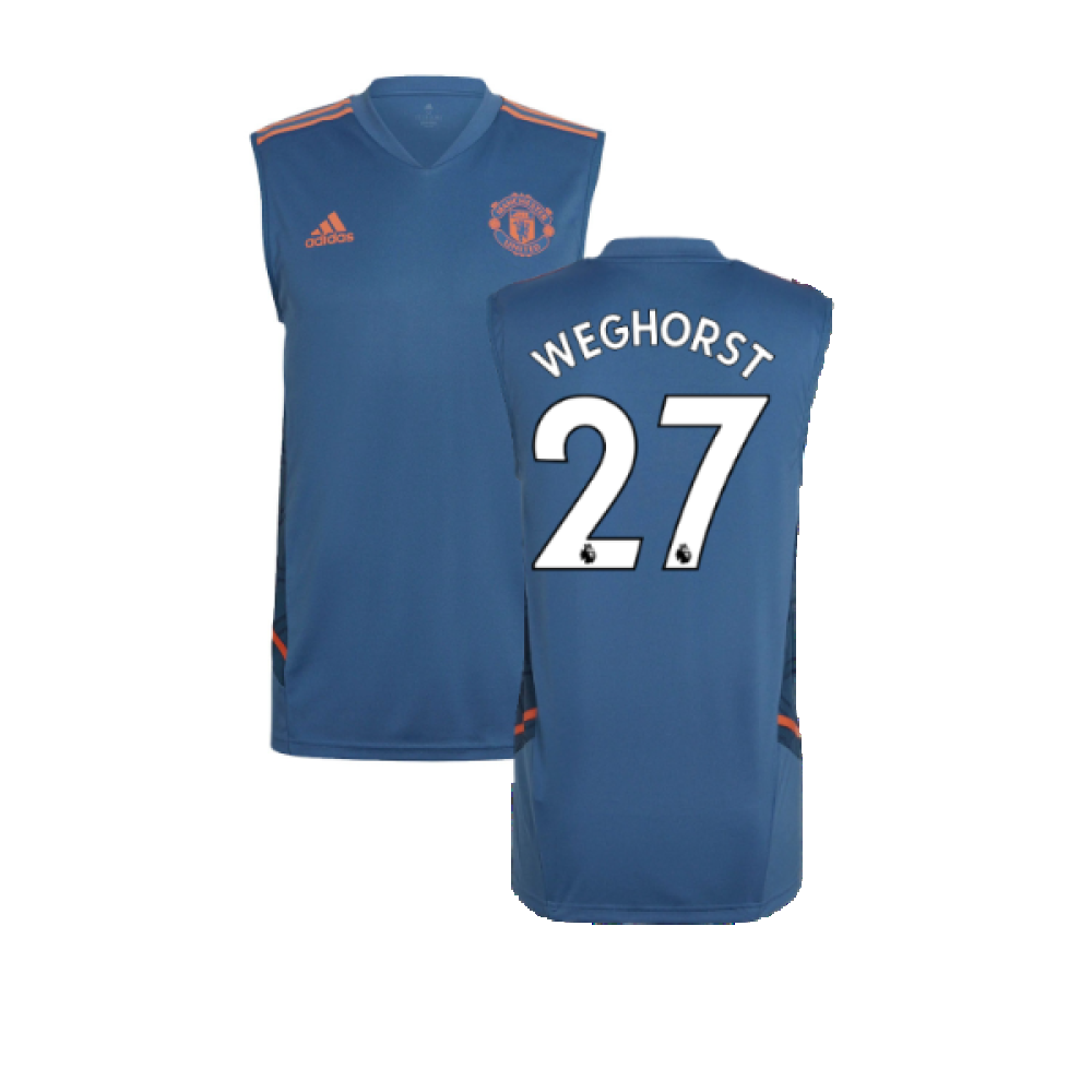 2022-2023 Man Utd Sleeveless Jersey (Blue) (Weghorst 27)