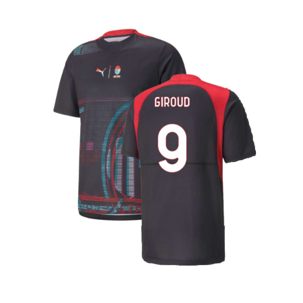 2022-2023 AC Milan Gameday Jersey (Black) (Giroud 9)