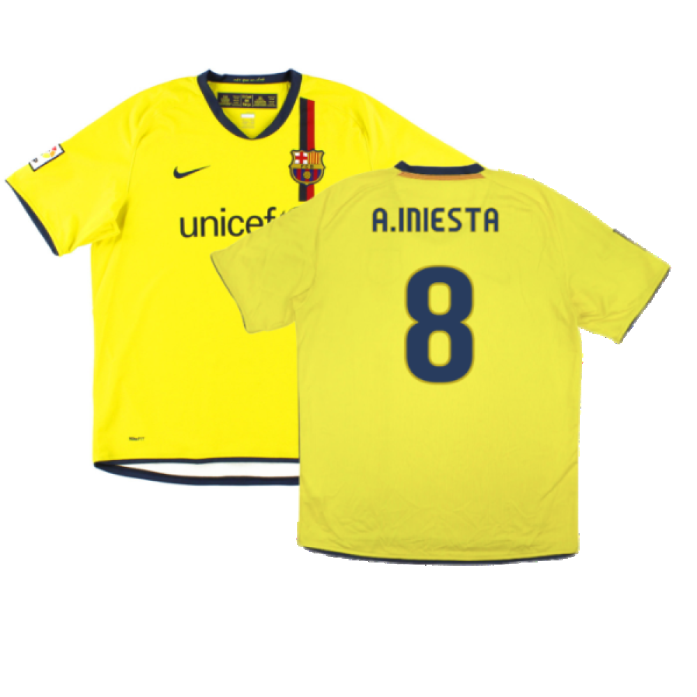 2008-2009 Barcelona Away Shirt (Kids) (A.Iniesta 8)