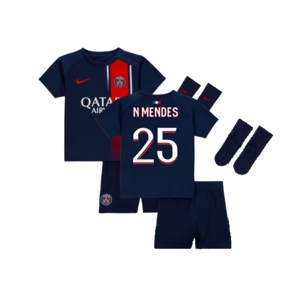 2023-2024 PSG Home Infants Baby Kit (N Mendes 25)