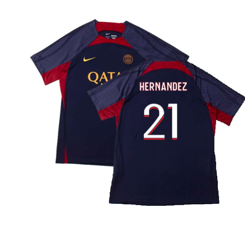 2023-2024 PSG Dri-Fit Strike Training Shirt (Navy) (Hernandez 21)