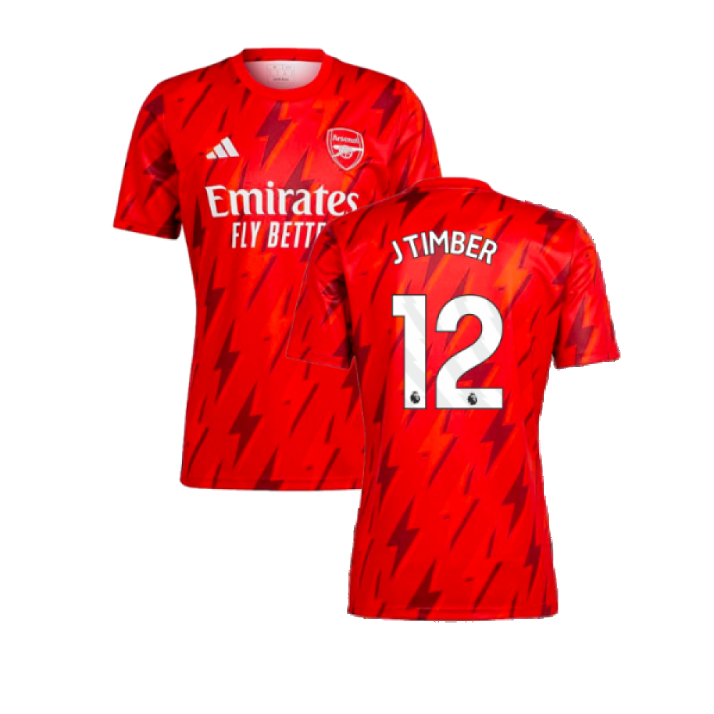 2023-2024 Arsenal Pre-Match Shirt (Red) (J Timber 12)