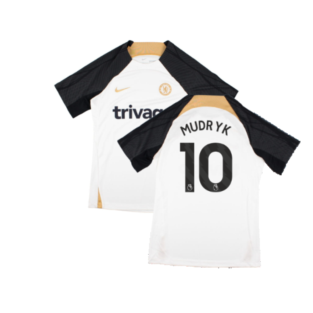 2023-2024 Chelsea Strike Training Shirt (White) (MUDRYK 10)