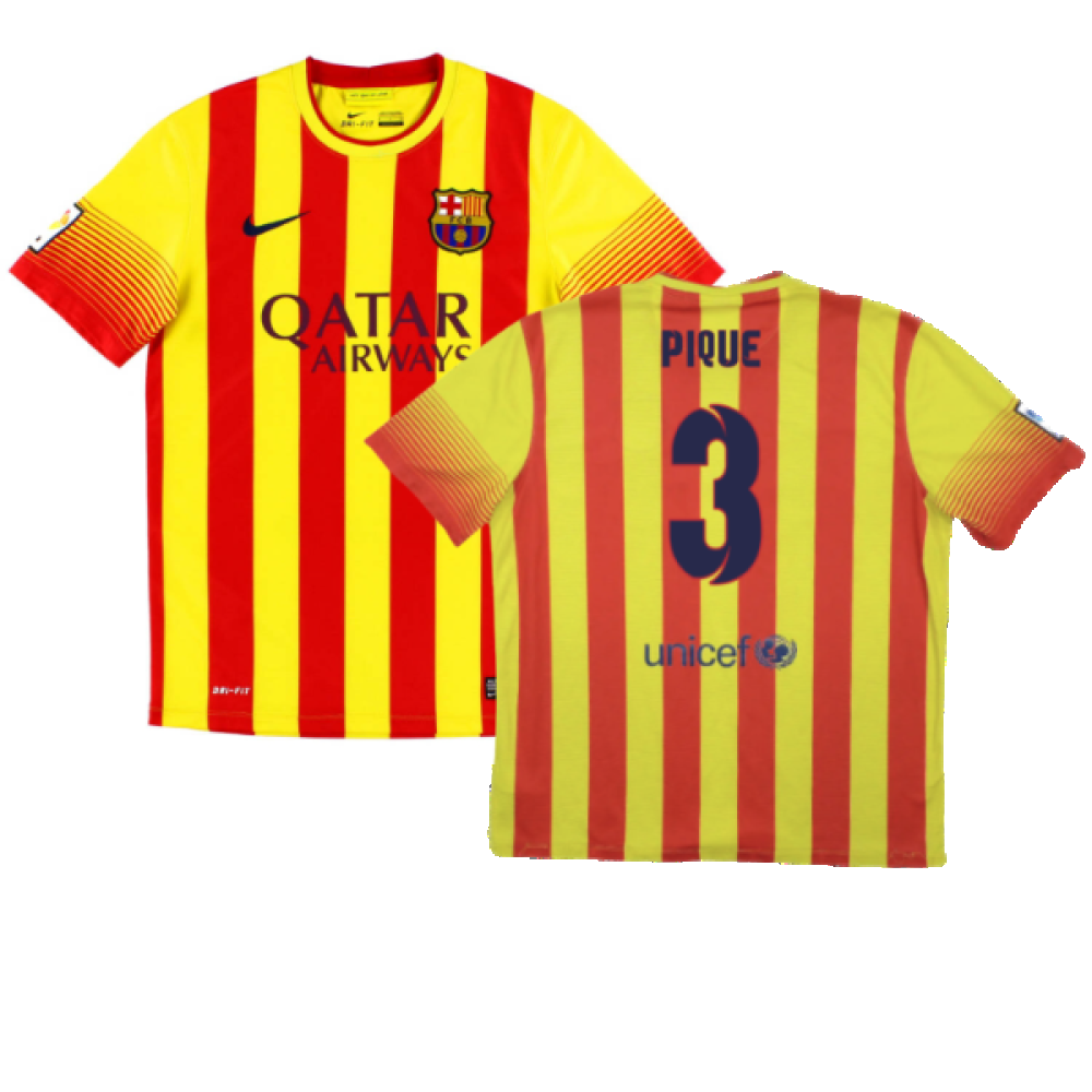 2013-2014 Barcelona Away Shirt (Pique 3)