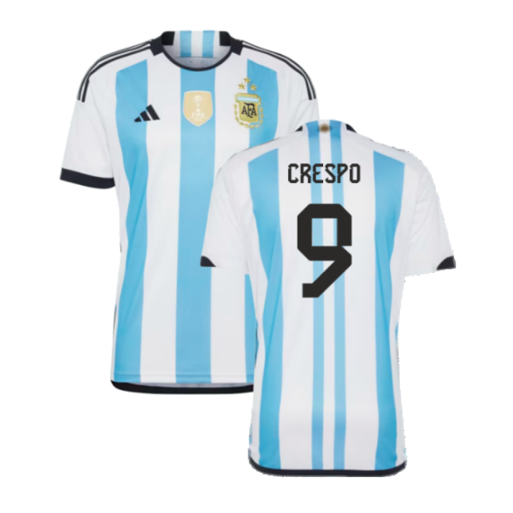 Argentina 2022 World Cup Winners Home Shirt (CRESPO 9)