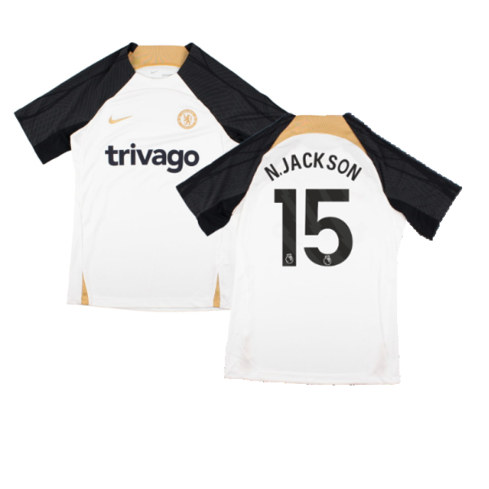 2023-2024 Chelsea Strike Training Shirt (White) (N.Jackson 15)