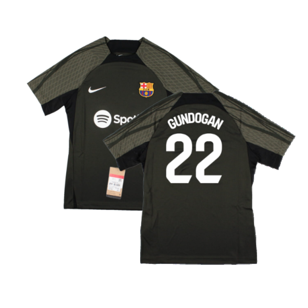 2023-2024 Barcelona Strike Dri-Fit Training Shirt (Sequoia) - Kids (Gundogan 22)