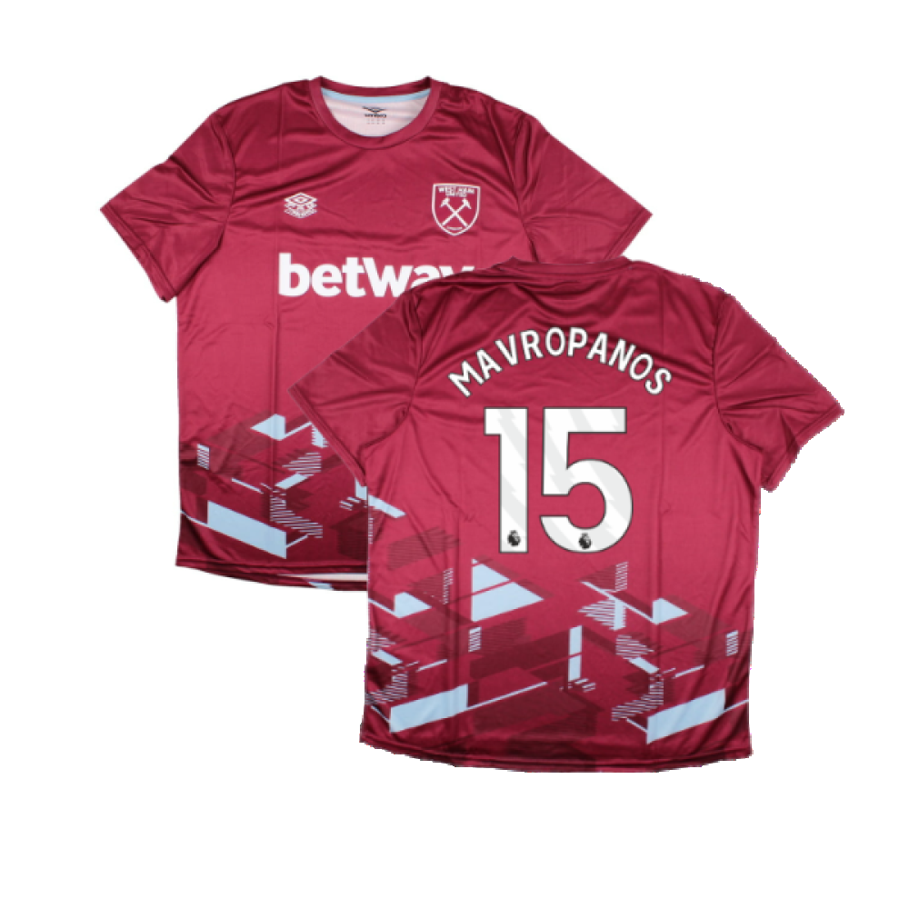 2023-2024 West Ham Warm Up Jersey (Claret) (Mavropanos 15)