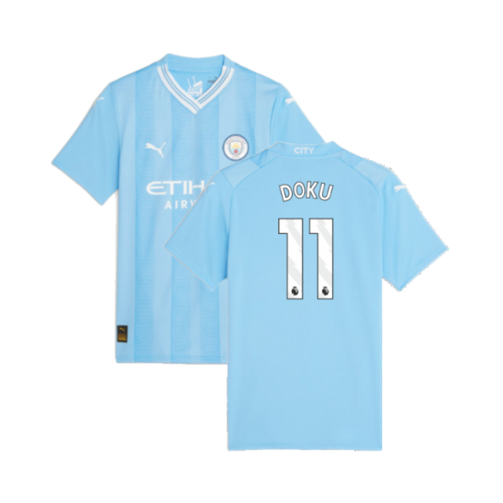 2023-2024 Man City Home Shirt (Ladies) (Doku 11)