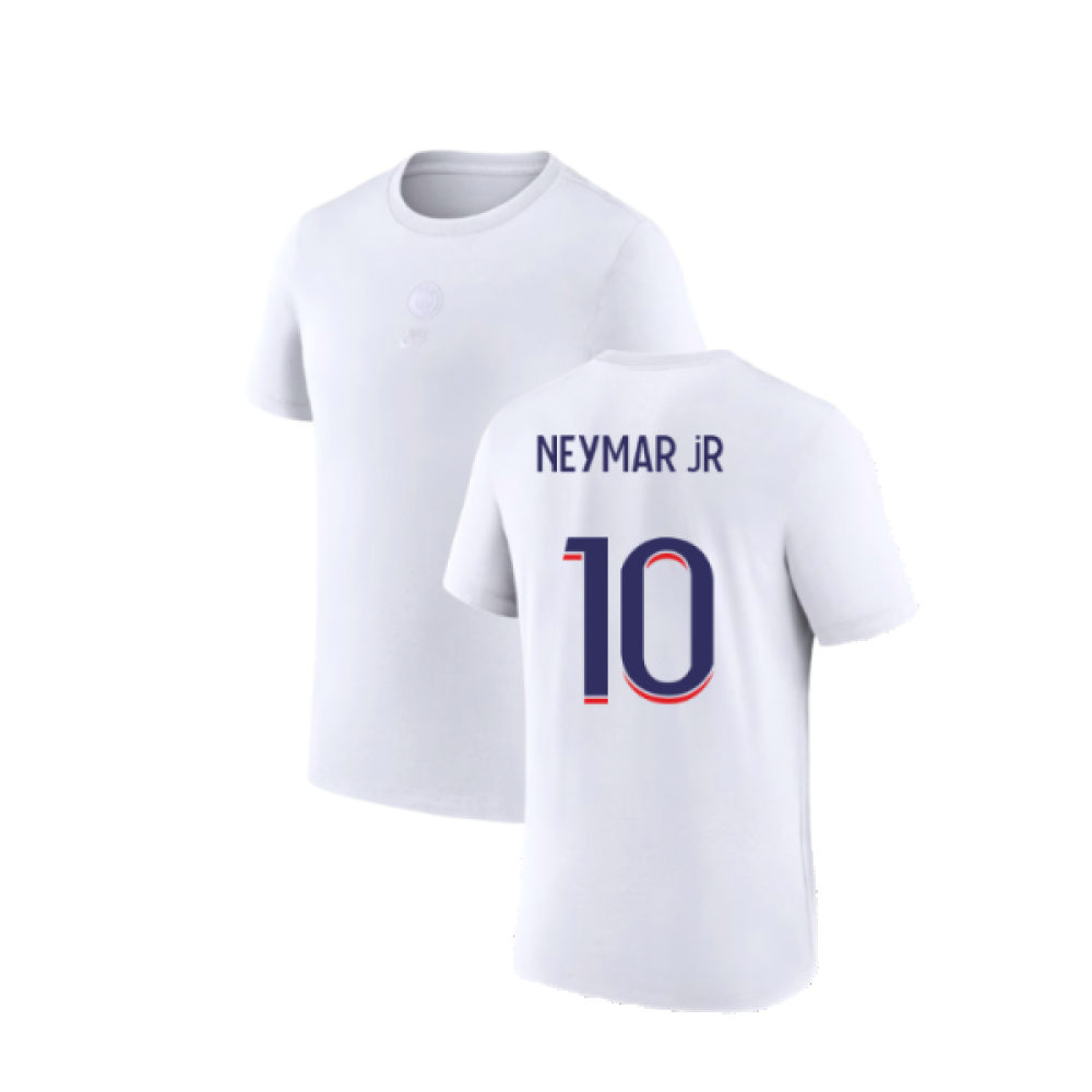 2023-2024 PSG Premium Essentials T-shirt (White) (Neymar JR 10)