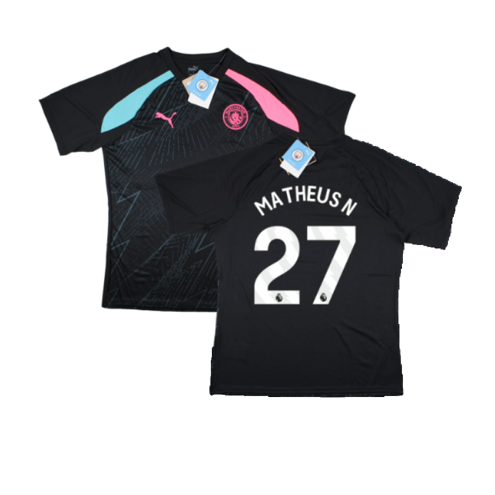 2023-2024 Man City Pre-Match Jersey (Dark Navy) (Matheus N 27)