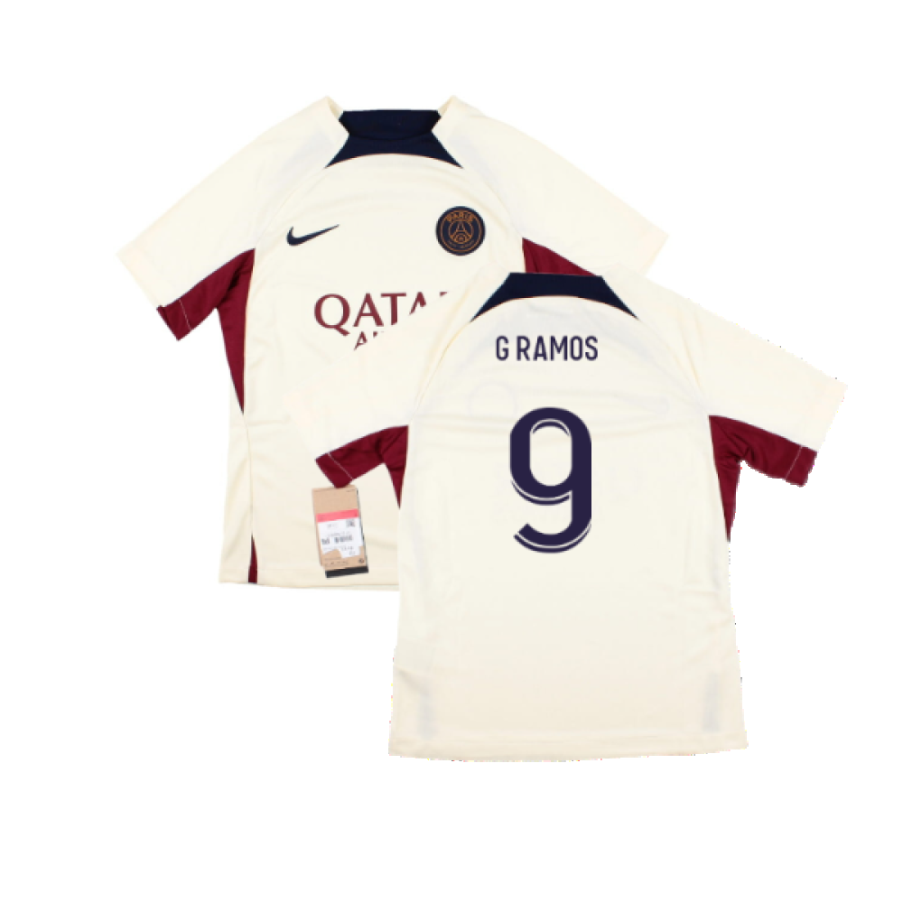 2023-2024 PSG Strike Dri-Fit Training Shirt (Cream) - Kids (G Ramos 9)