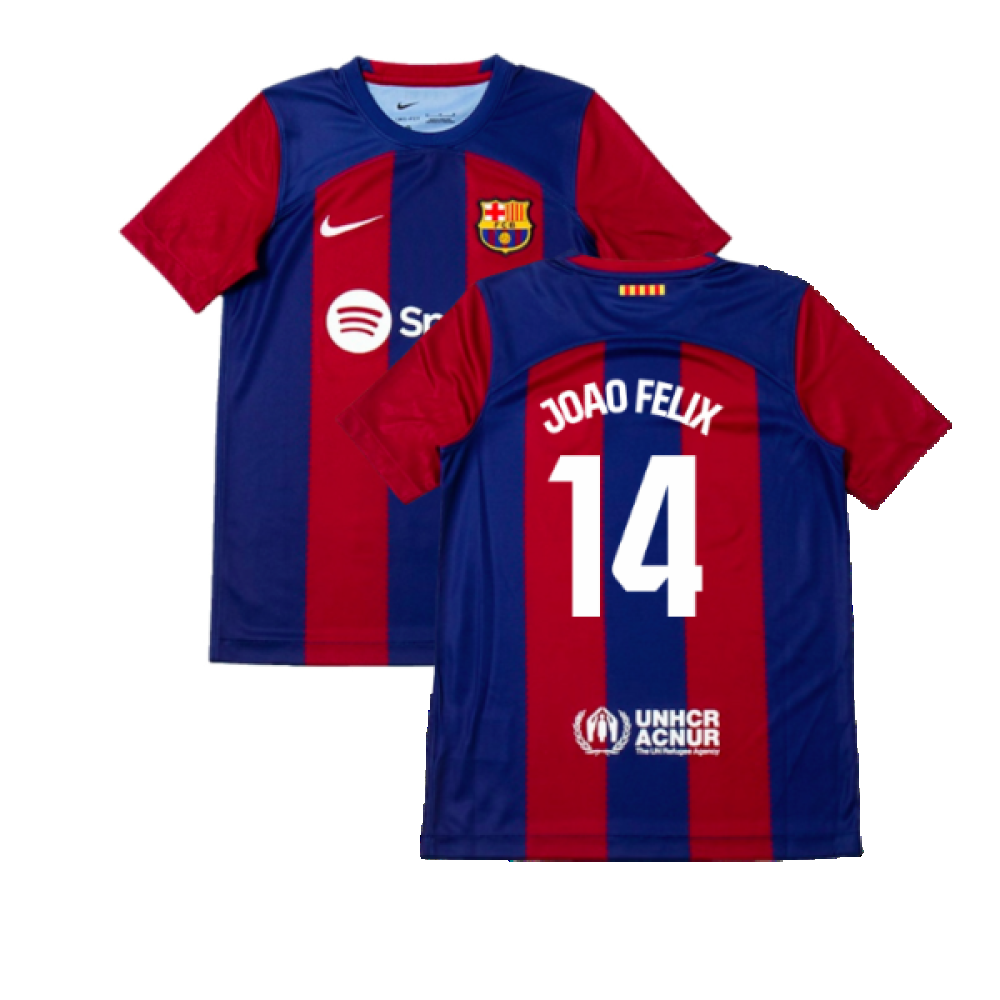 2023-2024 Barcelona Home Shirt (Kids) (Joao Felix 14)