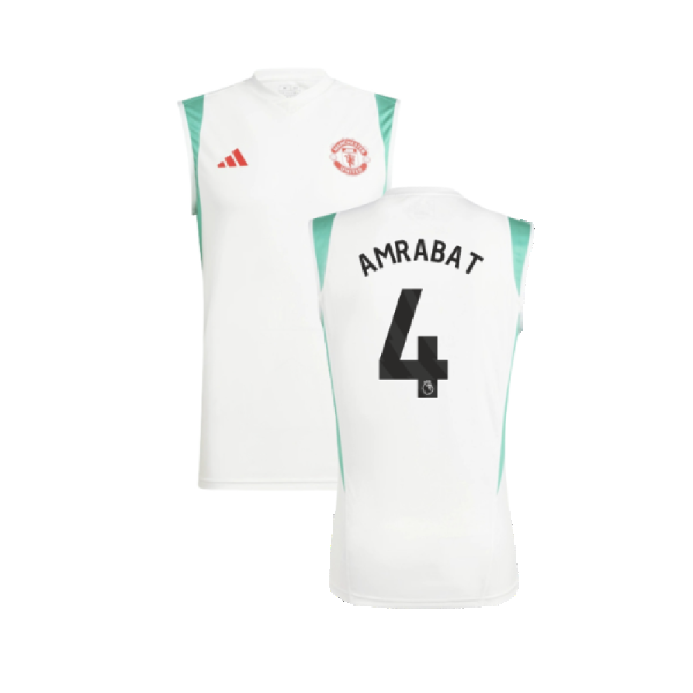 2023-2024 Man Utd Sleeveless Jersey (White) (Amrabat 4)