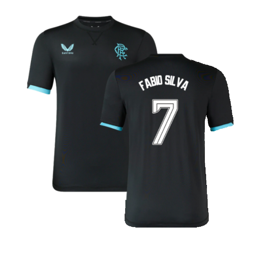 2023-2024 Rangers Players Travel SS Tee (Black) (Fabio Silva 7)