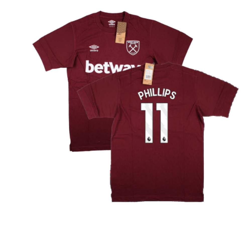 2023-2024 West Ham Leisure Tee (Tawny Port) (Phillips 11)