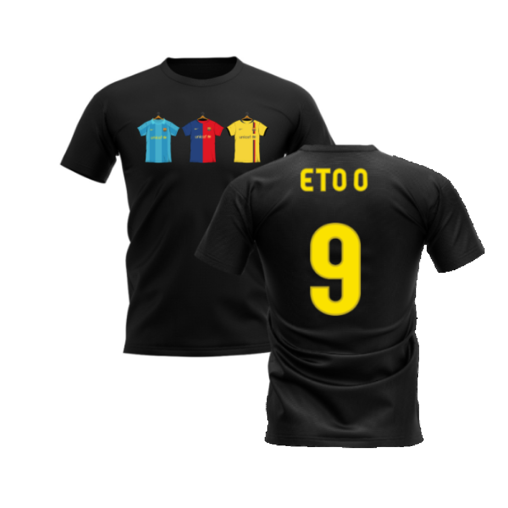 Barcelona 2008-2009 Retro Shirt T-shirt (Black) (Eto O 9)