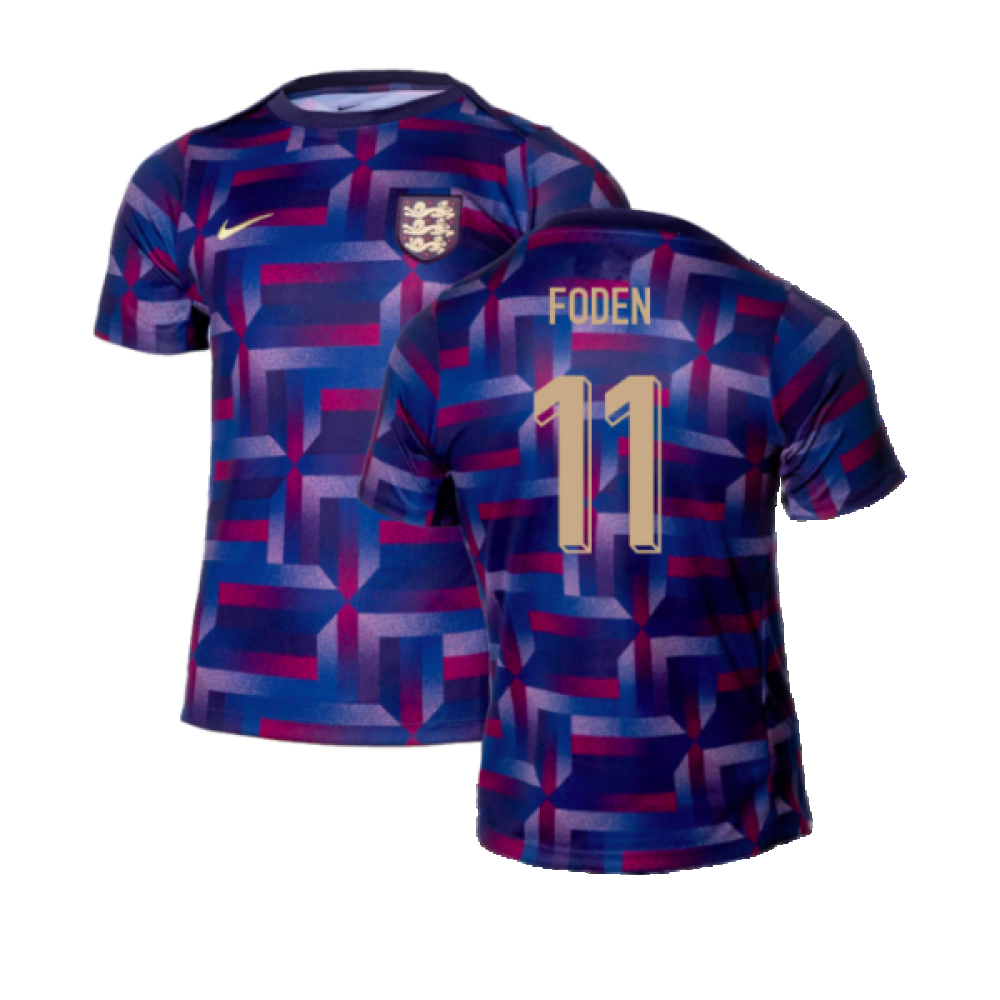 2024-2025 England Academy Pro Pre-Match Shirt (Purple Ink) (Foden 11)