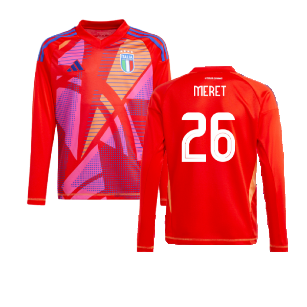 2024-2025 Italy Home Goalkeeper Shirt (Red) - Kids (Meret 26)