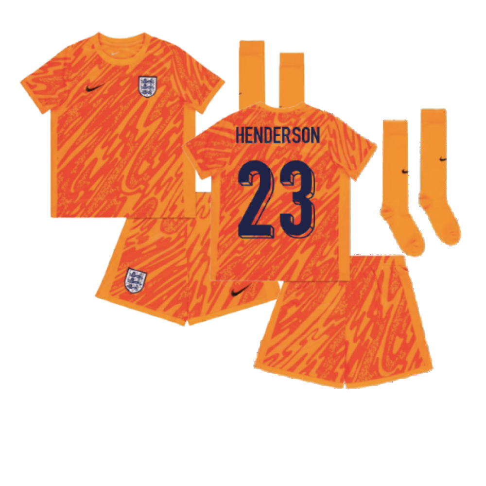 2024-2025 England Home Goalkeeper Mini Kit (Henderson 23)