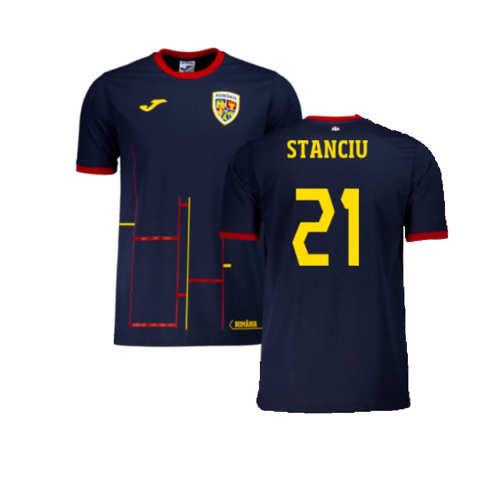 2024-2025 Romania Presentation S/S T-shirt (Navy) (Stanciu 21)