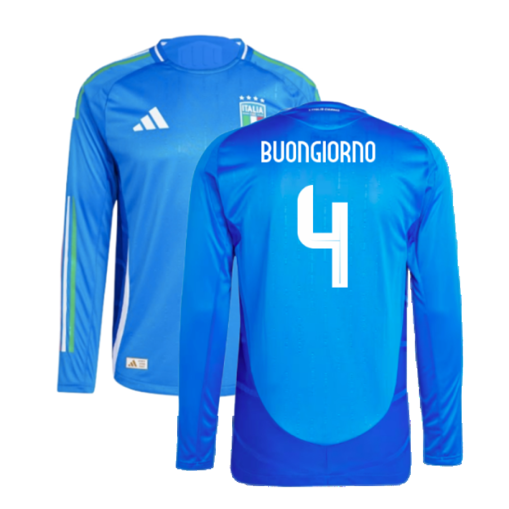 2024-2025 Italy Authentic Long Sleeve Home Shirt (BUONGIORNO 4)