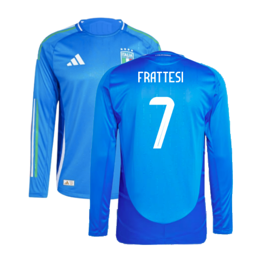 2024-2025 Italy Authentic Long Sleeve Home Shirt (FRATTESI 7)