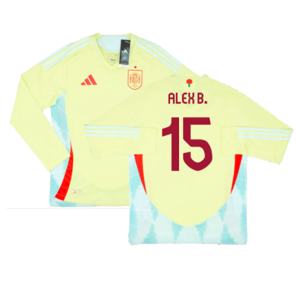 2024-2025 Spain Authentic Long Sleeve Away Shirt (Alex B. 15)